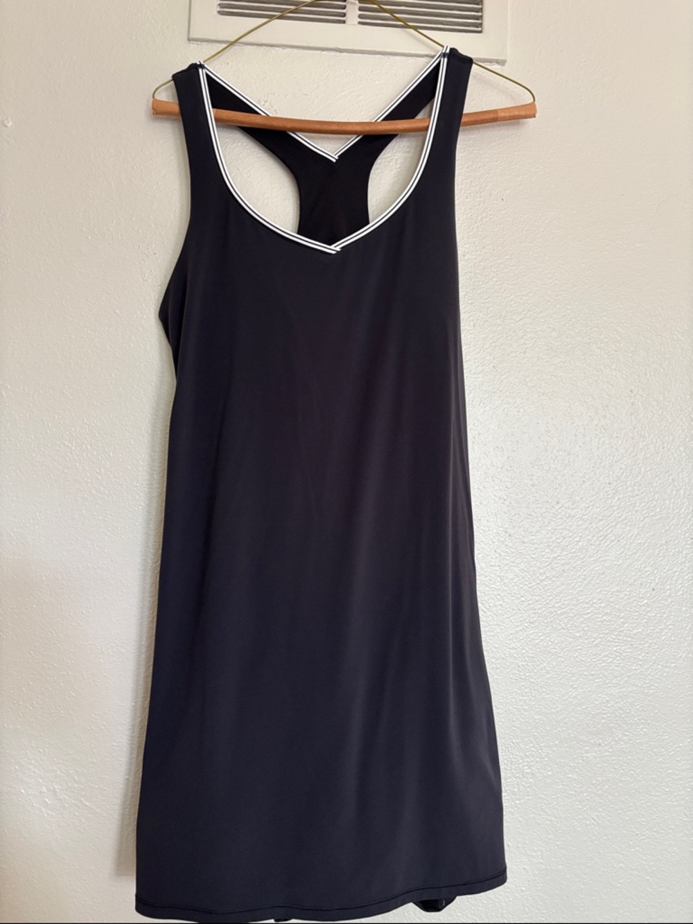 all in motion Black Racerback Athletic Dress with White Trim
